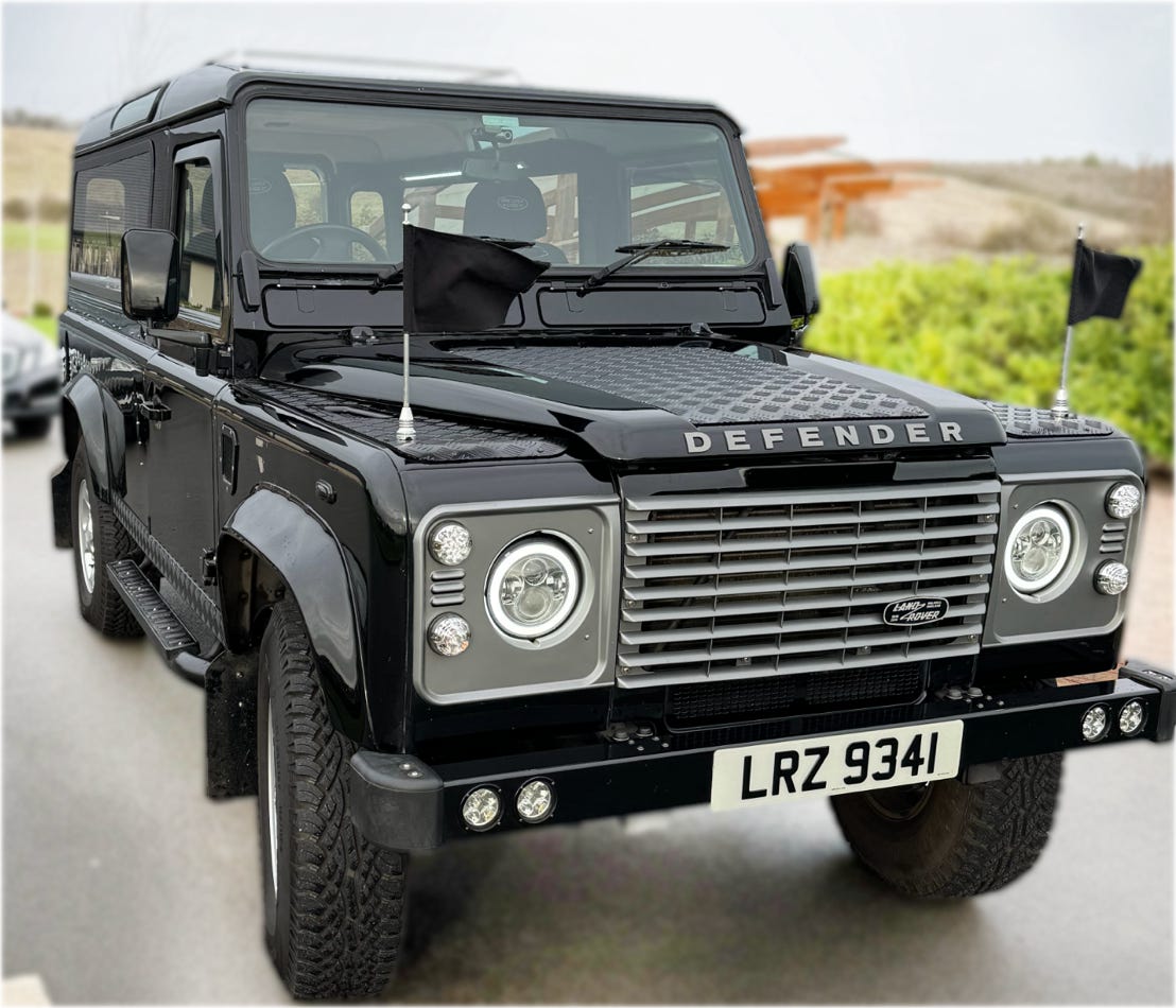 Land Rover Defender Funeral Vehicle Hire Black 110